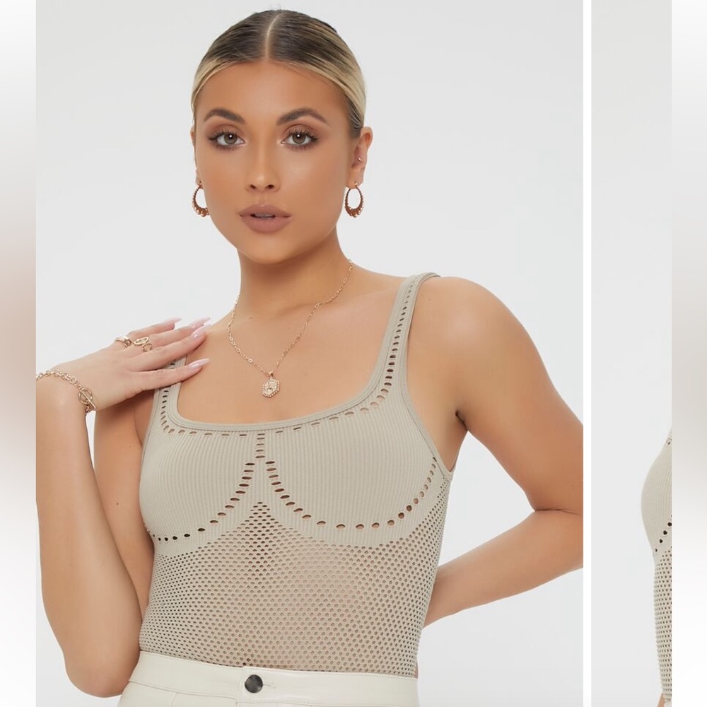 Open Knit Tank Bodysuit Size S/M